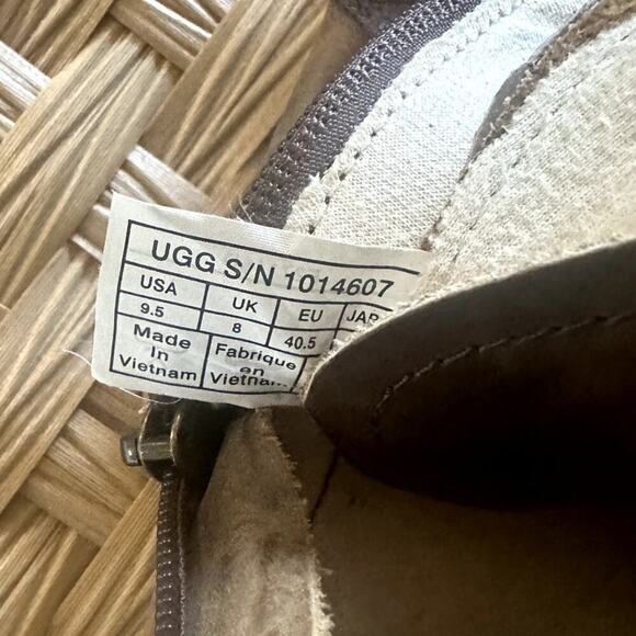 UGG Gradie Hi Top Trainer Sneakers Women 9.5 Brown Leather Lace Up - Picture 7 of 7